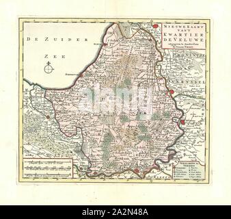 Map, Nieuwe kaart van 't Kwartier De Veluwe, Jacob Keyser (1710-1745 fl.), Copperplate print Stock Photo