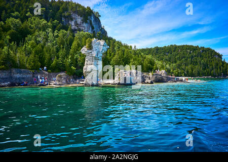 Tobermory flowerpot island Ontario Canada Stock Photo