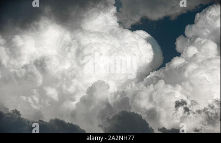 Cumulus clouds with well-defined texture and great contrast Stock Photo
