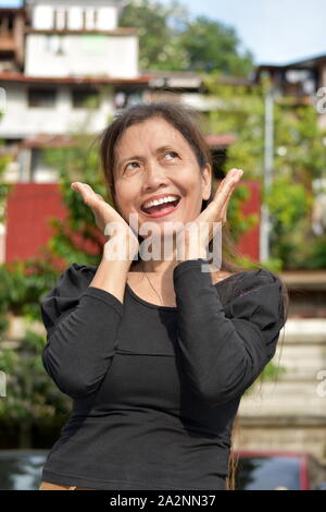 A Surprised Female Senior Grandmother Stock Photo