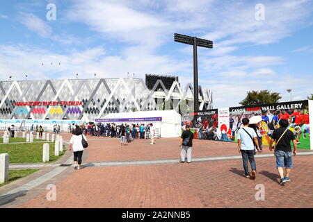 Higashiosaka, Osaka, Japan. 3rd Oct, 2019. General view Rugby : 2019 Rugby World Cup Pool D match between Georgia 10-45 Fiji at Hanazono Rugby Stadium in Higashiosaka, Osaka, Japan . Credit: Naoki Nishimura/AFLO SPORT/Alamy Live News Stock Photo