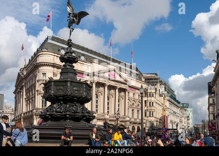 Statue of Anteros (Eros) in Piccadilly Circus, London, UK Stock Photo