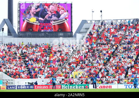 Higashiosaka, Osaka, Japan. 3rd Oct, 2019. General view Rugby : 2019 Rugby World Cup Pool D match between Georgia 10-45 Fiji at Hanazono Rugby Stadium in Higashiosaka, Osaka, Japan . Credit: Naoki Nishimura/AFLO SPORT/Alamy Live News Stock Photo