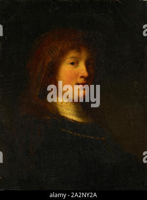 Portrait of the Saskia, oil on canvas, 56.3 x 43.4 cm, unsigned, Rembrandt Harmensz. van Rijn, (Kopie nach / copy after), Leiden 1606–1669 Amsterdam Stock Photo