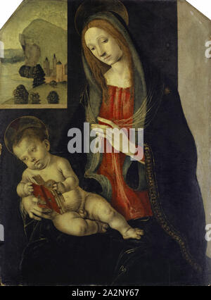 Madonna with Child, mixed media on wood, 80 x 59.5 cm, not specified, Filippino Lippi, (Schule / school), Prato um 1457–1504 Florenz Stock Photo