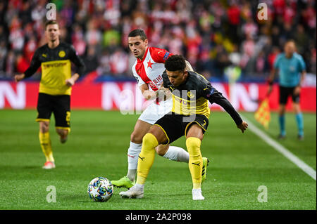 Nicolae Stanciu from Slavia Prague during the UEFA Champions League (Group  F) match between Slavia Prague and Borussia Dortmund in Prague.(Final  score; Slavia Prague 0:2 Borussia Dortmund Stock Photo - Alamy