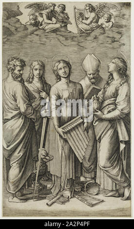 Mark Raimondi Saint Paul. Engraving after Raphael Stock Photo - Alamy