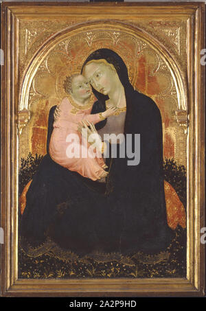 Andrea di Bartolo, Italian, 1389-1428, Madonna and Child, early 15th century, Paint on wood panel, Overall: 25 3/8 × 17 1/2 inches (64.5 × 44.5 cm Stock Photo
