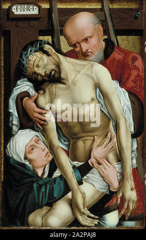 school of Rogier van der Weyden, Netherlandish, ca. 1399-1464, The Descent from the Cross, 15th Century, oil on wood panel, Unframed: 19 3/4 × 12 3/16 inches (50.2 × 31 cm Stock Photo