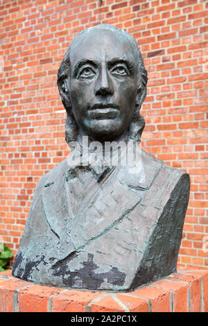 Bust of Johann Heinrich Voss in Otterndorf, Lower Saxony, northern Germany, Europe Stock Photo