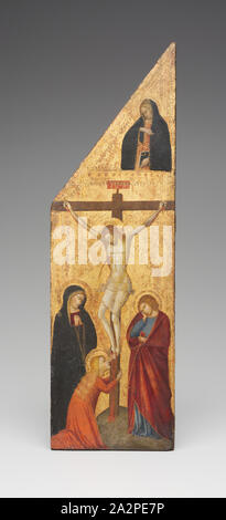 Master of the Pieta, Italian, Crucifixion and the Virgin Annunciate, 3rd Quarter of the 14th Century, tempera on wood panel, Overall: 21 3/8 × 6 5/8 × 7/8 inches (54.3 × 16.8 × 2.2 cm Stock Photo