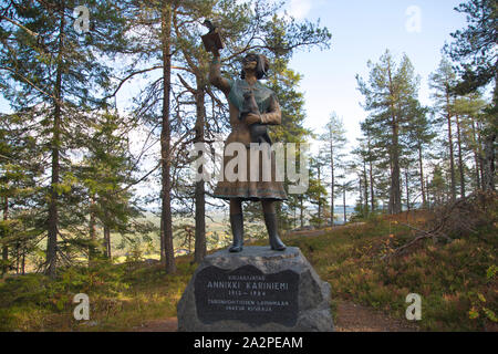 Statue Of Annikki Kariniemi In Aavasaksa Lapland Finland Stock Photo statue-of-annikki-kariniemi-in-aavasaksa-lapland-finland-stock-photo