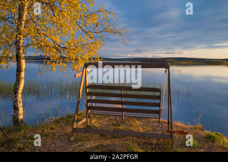 Autumn  colours in Muonio, Lapland, Finland Stock Photo