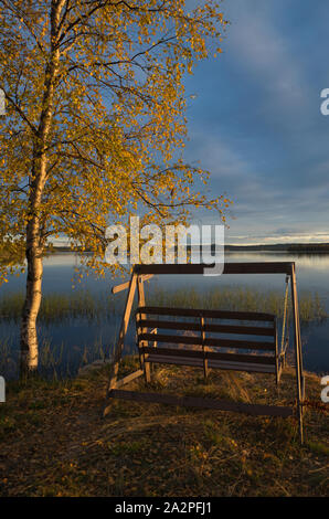 Autumn  colours in Muonio, Lapland, Finland Stock Photo