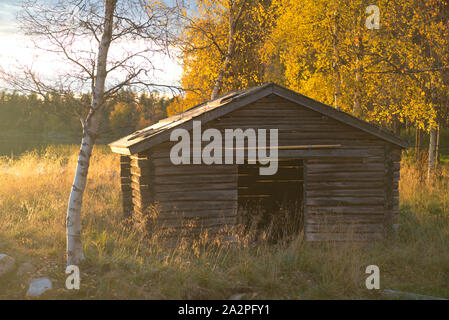 Autumn  colours in Muonio, Lapland, Finland Stock Photo