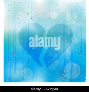 hand drawn broken heart illustration Stock Vector