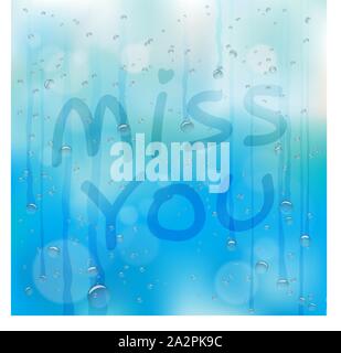 illustration miss you summer Stock Vector