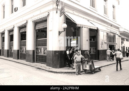 La Lluvia de Oro, Havana in sepia, Cuba Stock Photo