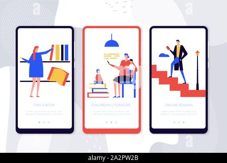 Online reading - set of vector web pages Stock Vector