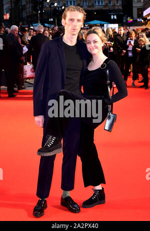 Edward Ashley (left) attending The King UK Premiere as part of the BFI London Film Festival at the Odeon Luxe Leicester Square, London. Stock Photo