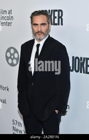 'The Joker' film premiere, Arrivals, 57th New York Film Festival, USA - 02 Oct 2019 -Joaquin Phoenix Stock Photo