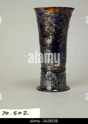 Andreas Schmidt, Hungarian, died 1639, Beaker, c. 1635/1639, Silver with gilding; embossing, Height x diameter: 6 3/4 x 3 1/2 in. (17.1 x 8.9 cm Stock Photo