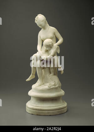 manner of Etienne Maurice Falconet, French, 1716-1791, Venus Instructing Cupid, c. 1775/1800, marble, Overall: 17 3/4 × 7 1/2 inches (45.1 × 19.1 cm Stock Photo