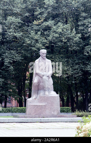Monument to Latvian poet Janis Rainis in Riga Stock Photo