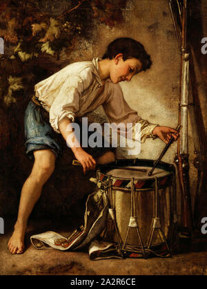 Thomas Couture, French, 1815-1879, Drummer Boy, 1857, oil on canvas, Unframed: 57 3/4 × 45 inches (146.7 × 114.3 cm Stock Photo