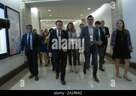 Washington, District of Columbia, USA. 3rd Oct, 2019. United States Representative Jamie Raskin (Democrat of Maryland) leaves a closed-door hearing with the State Department's former special envoy to Ukraine Kurt Volker on Capitol Hill on October 3, 2019. Credit: Stefani Reynolds/CNP/ZUMA Wire/Alamy Live News Stock Photo