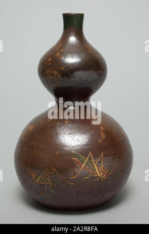 Unknown (Japanese), Double Gourd Vase, 19th Century, Glazed stoneware with lacquer decoration, 6 1/2 x 4 1/4 in. diam. (16.5 x 10.8 x 10.8 cm Stock Photo