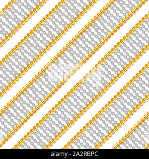 Seamless pattern with gold chains for fabric design on white background ...
