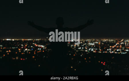 Night landscape of Los Angeles Stock Photo