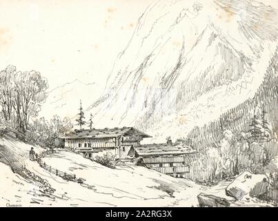 Baze du Wetterhorn prise de Grindelwald, View Base Wetterhorn, Fig. 28, S. 79, Champin, Jean Jacques, 1800, [Jean-Jacques] Champin: Album portatif dédié aux amateurs et particulièrement aux voyageurs en Suisse: texte français et anglais. Paris: Lith. de Tierry frère. 18 Stock Photo