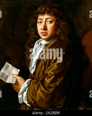 Samuel Pepys (1633-1709) English Member of Parliament who is remembered for the private diary he started in 1660 providing accounts of key events at the time such as the Great Plague (and the Great Fire of London in 1666. Oil painting by John Hayls (1600-1679) completed in 1666 and mentioned in Pepys’ diary. Stock Photo