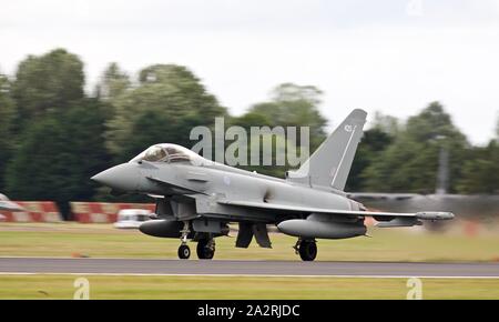 Royal Air Force Eurofighter Typhoon (ZK425) at the 2019 Royal International Air Tattoo to take part in a special NATO flypast Stock Photo