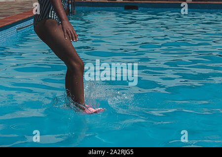 splashing in a swimming pool, enjoying, Portugal Stock Photo