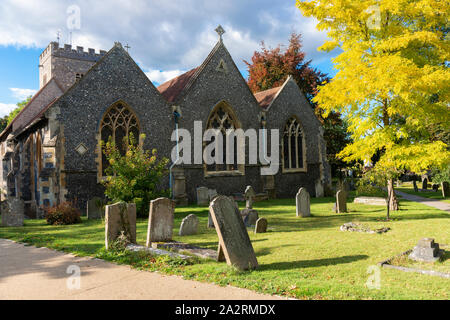 St Andrews Church on an autumn afternoon in the village of Sonning-on-Thames, Berkshire, England, UK Stock Photo