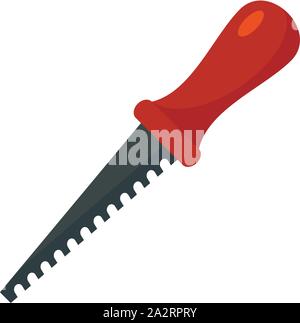 Small saw icon. Flat illustration of small saw vector icon for web design Stock Vector