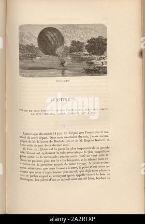 Drowned! drowned!, Hot air balloon by Camille Flammarion, Baron de Rochetaillée and Eugène Godard shortly before landing on a lake on 18 June 1867, Signed: Adrien Marie; Hildibrand, Fig. 40, p. 205, Marie, Adrien (del.); Hildibrand, Henri Théophile (sc.), 1870, James Glaisher; Camille Flammarion; Wilfrid de Fonvielle; Gaston Tissandier: Voyages aériens. Paris: Hachette, 1870 Stock Photo