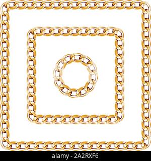 Precious Chains with a White Background. Luxury Square Chains Vector Illustration. Ready for Textile Print. Stock Vector