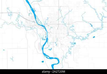 Urban vector city map of Bismarck, USA. North Dakota state capital ...