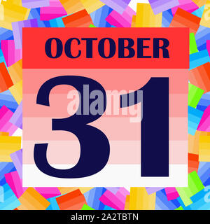 October 31 icon. For planning important day. Banner for holidays and special days. Illustration. Stock Photo