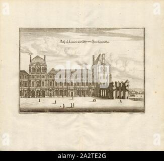 Prosp. Du Louvre, like those of inwardly watching, Palais du Louvre in Paris, Fig. 51, p. 64, Martin Zeiller: Topographia Galliae, oder, Beschreibung und Contrafaitung der vornehmbsten und bekantisten Oerter in dem mächtigen und grossen Königreich Franckreich: beedes auss eygner Erfahrung und den besten und berühmbtesten Scribenten so in underschiedlichen Spraachen davon aussgangen seyn auch auss erlangten Bericht- und Relationen von etlichen Jahren hero zusammengetragen in richtige Ordnung gebracht und auff begehren zum Druck verfertiget. Bd. 1. Frankfurt am Mayn: Im Verlag Caspar Merians, M Stock Photo