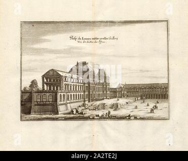 Prosp. De Louvre and the large Gallery, from the offices of the Office, Palais du Louvre in Paris, Fig. 53, p. 64, Martin Zeiller: Topographia Galliae, oder, Beschreibung und Contrafaitung der vornehmbsten und bekantisten Oerter in dem mächtigen und grossen Königreich Franckreich: beedes auss eygner Erfahrung und den besten und berühmbtesten Scribenten so in underschiedlichen Spraachen davon aussgangen seyn auch auss erlangten Bericht- und Relationen von etlichen Jahren hero zusammengetragen in richtige Ordnung gebracht und auff begehren zum Druck verfertiget. Bd. 1. Frankfurt am Mayn: Im Stock Photo