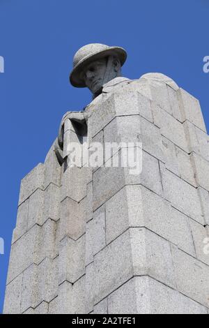 Saint Julien The Brooding Soldier war memorial near Ypres Flanders Stock Photo