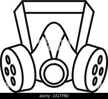 Mine gas mask icon. Outline mine gas mask vector icon for web design isolated on white background Stock Vector