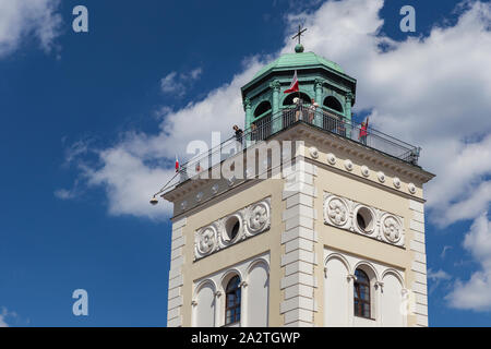 Warsaw, Poland - August 20, 2019;The bell tower and observation deck in the old town in Warsaw Stock Photo