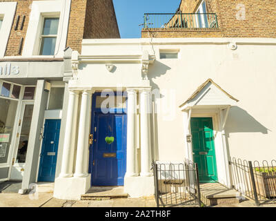 Iconic 'Blue Door' as seen in the hit film 'Notting Hill', a few feet from Portabello road, Notting Hill, London. Stock Photo