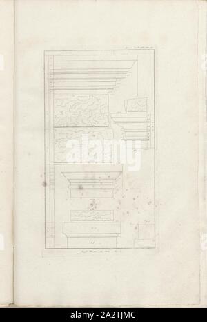 Amphitheater in Pola. Pl. X, Base, capitals and entablature of the amphitheater in Pula (Croatia), Pl. II, Suppl. XII, 1829, James Stuart, Revett Nicholas: Die Alterthümer zu Athen. Erster Theil. Leipzig und Darmstadt: Verlag von Carl Wilhelm Leske, [1829 Stock Photo